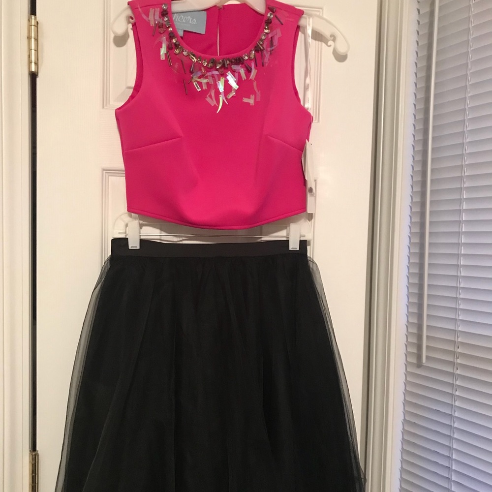 Two Piece Dazzling Formal Dress